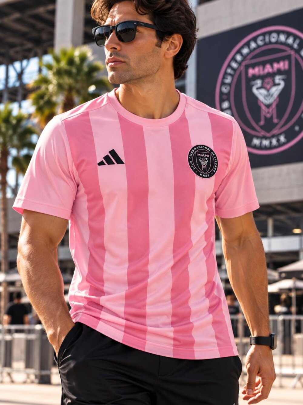 Adidas Inter Miami CF Lionel Messi #10 Men’s 2XL Pink Jersey-Style Tee NWT